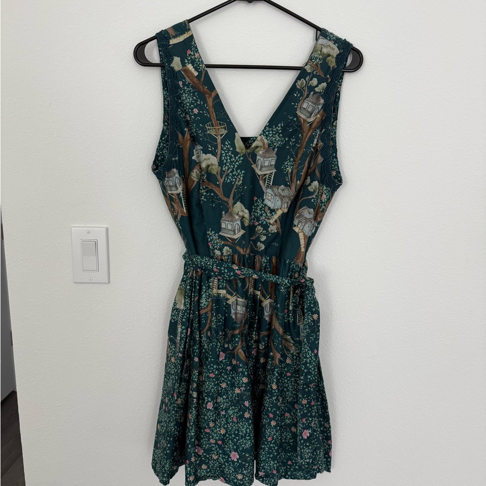Chic Teal Sleeveless Mini Dress